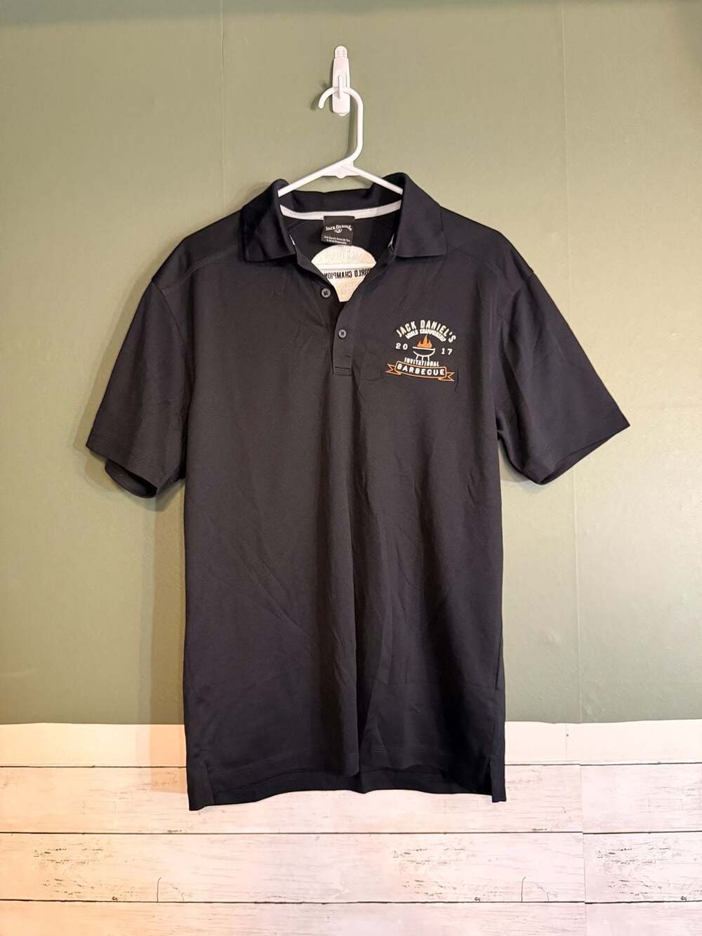 Jack Daniel's 2017 BBQ Championship Polo Shirt Size M Black